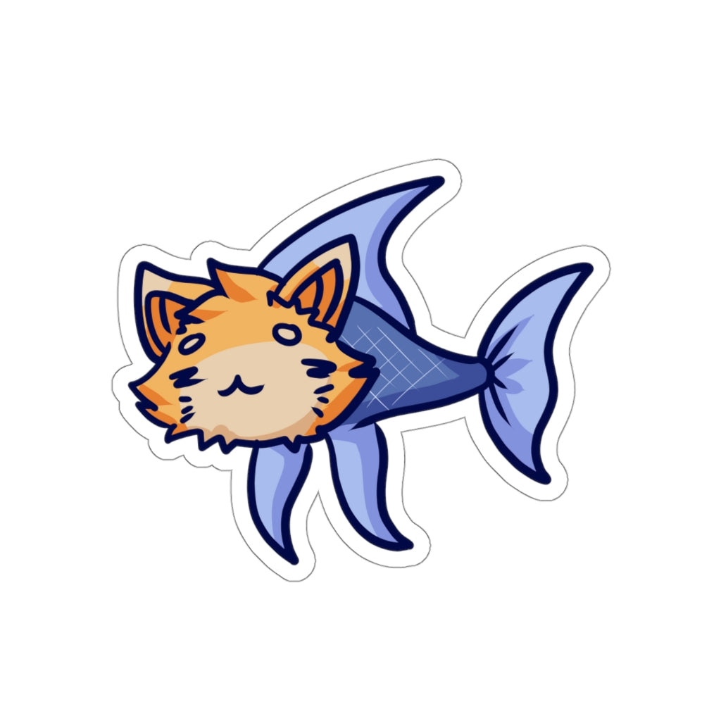 Fish Cat Die-Cut Sticker
