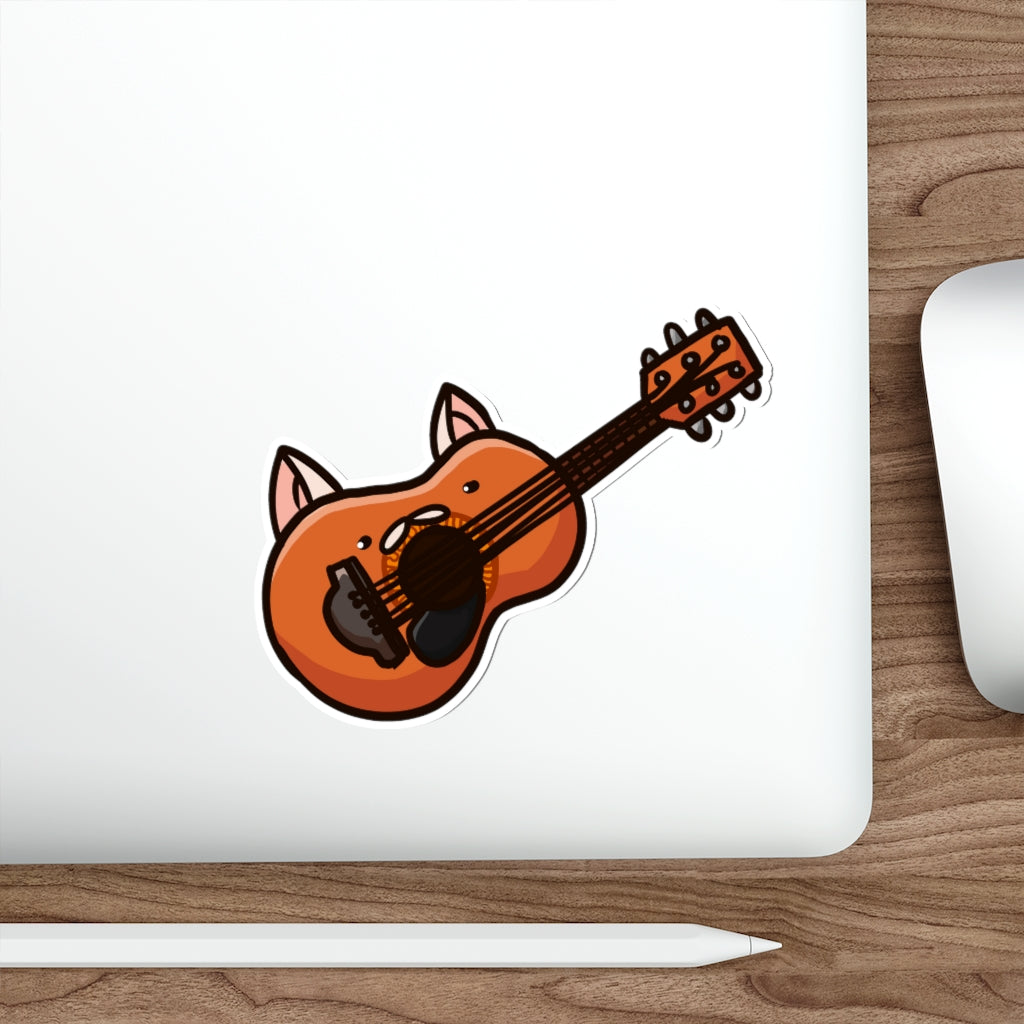 Guitar Cat Die-Cut Sticker
