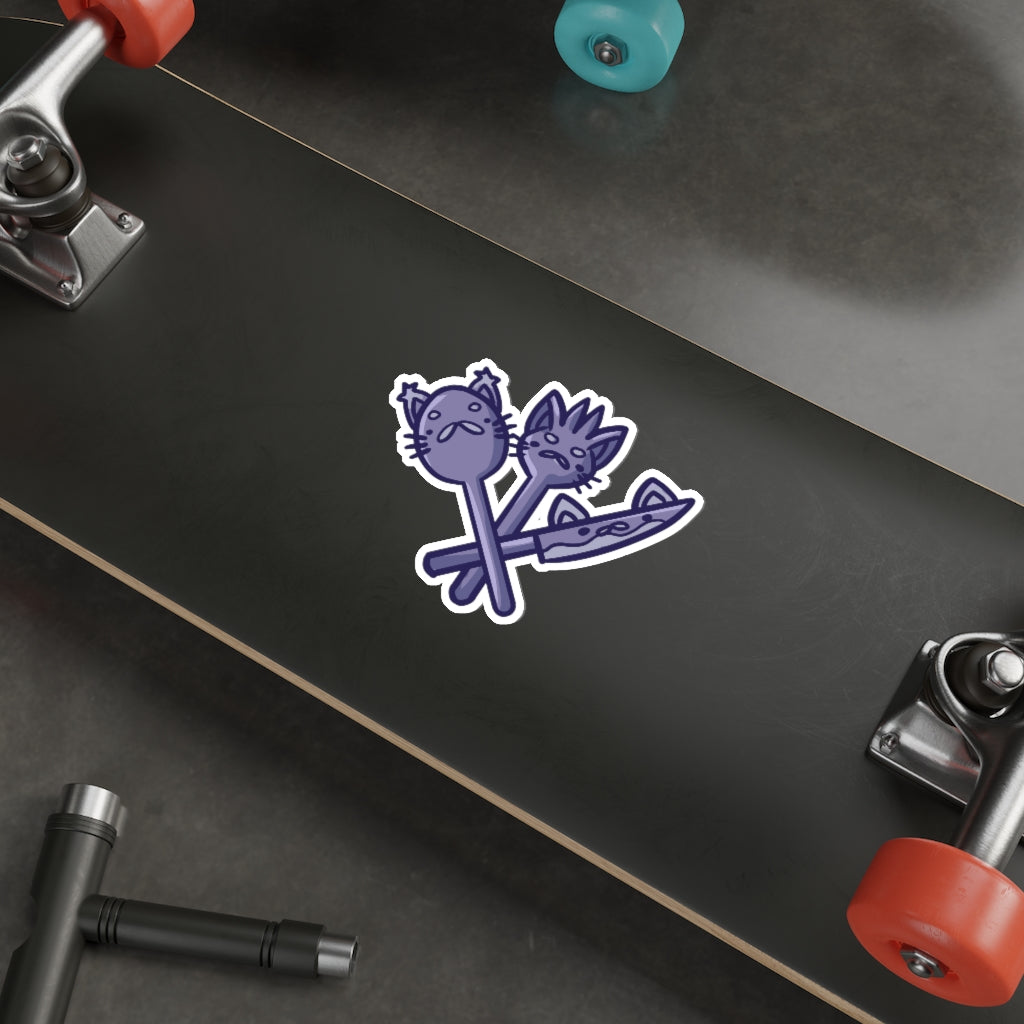 Utensil Cats Die-Cut Sticker