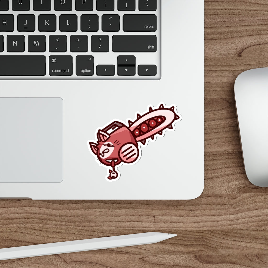 Chainsaw Cat Die-Cut Sticker