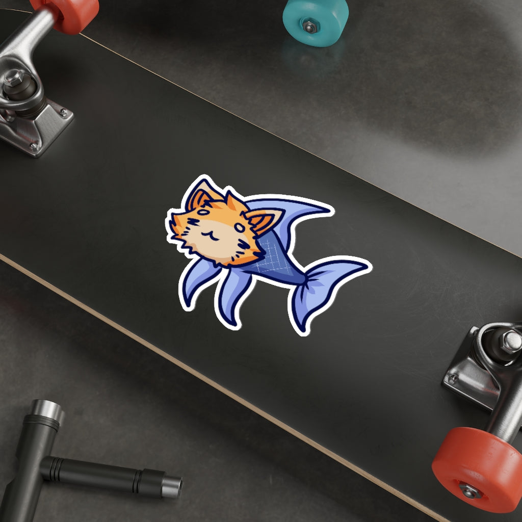 Fish Cat Die-Cut Sticker