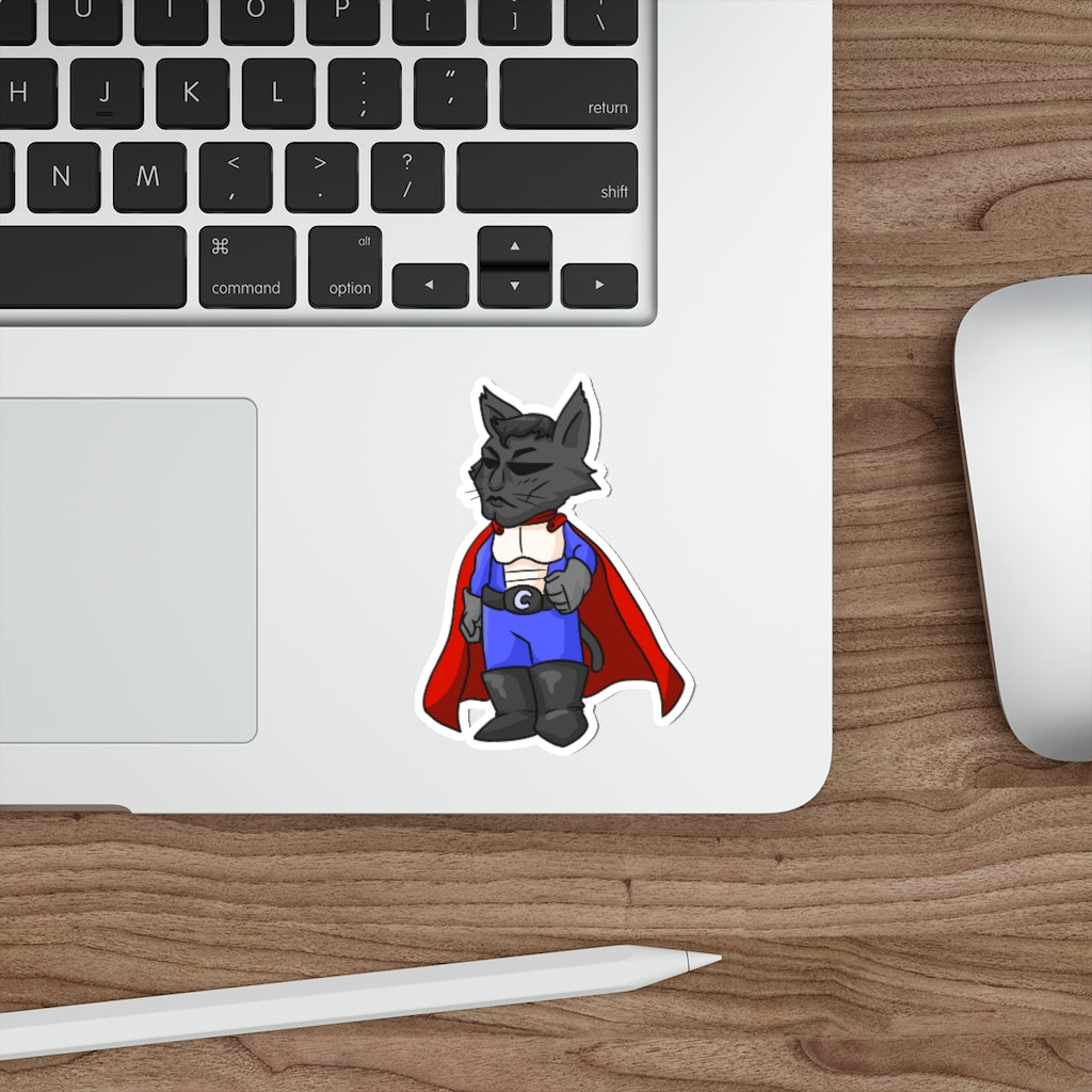 Super Hero Cat Die-Cut Sticker