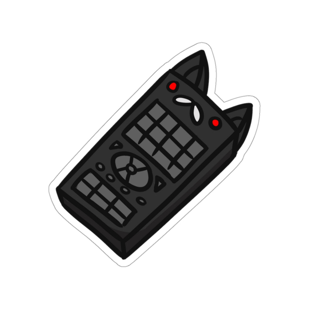 Remote Cat Die-Cut Sticker
