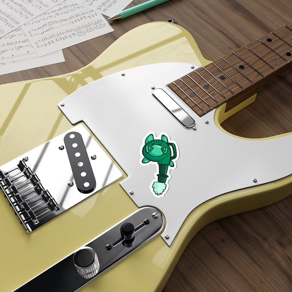 Leaf Blower Cat Die-Cut Sticker