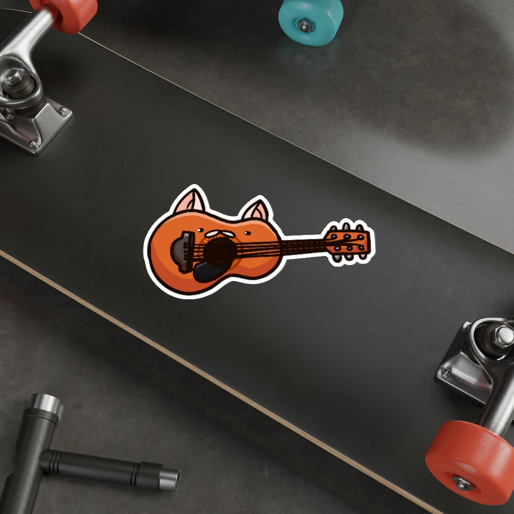 Guitar Cat Die-Cut Sticker