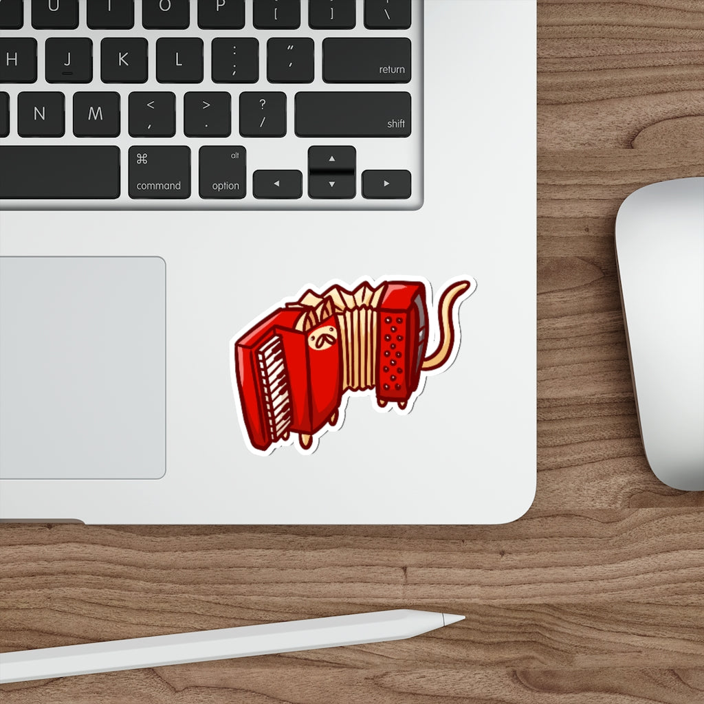 Accordion Cat Die-Cut Sticker