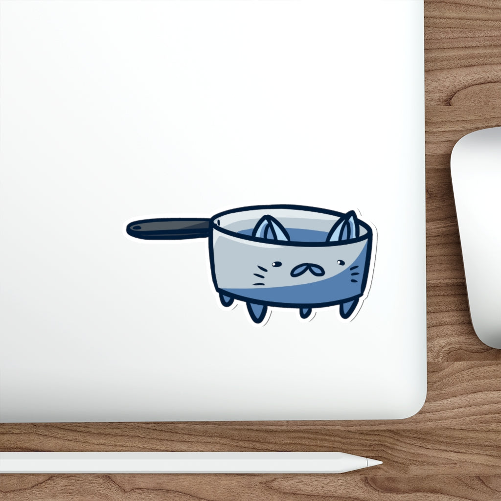 Pot Cat Die-Cut Sticker