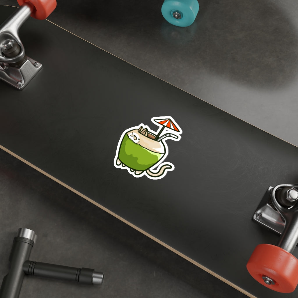 Coconut Cat Die-Cut Sticker