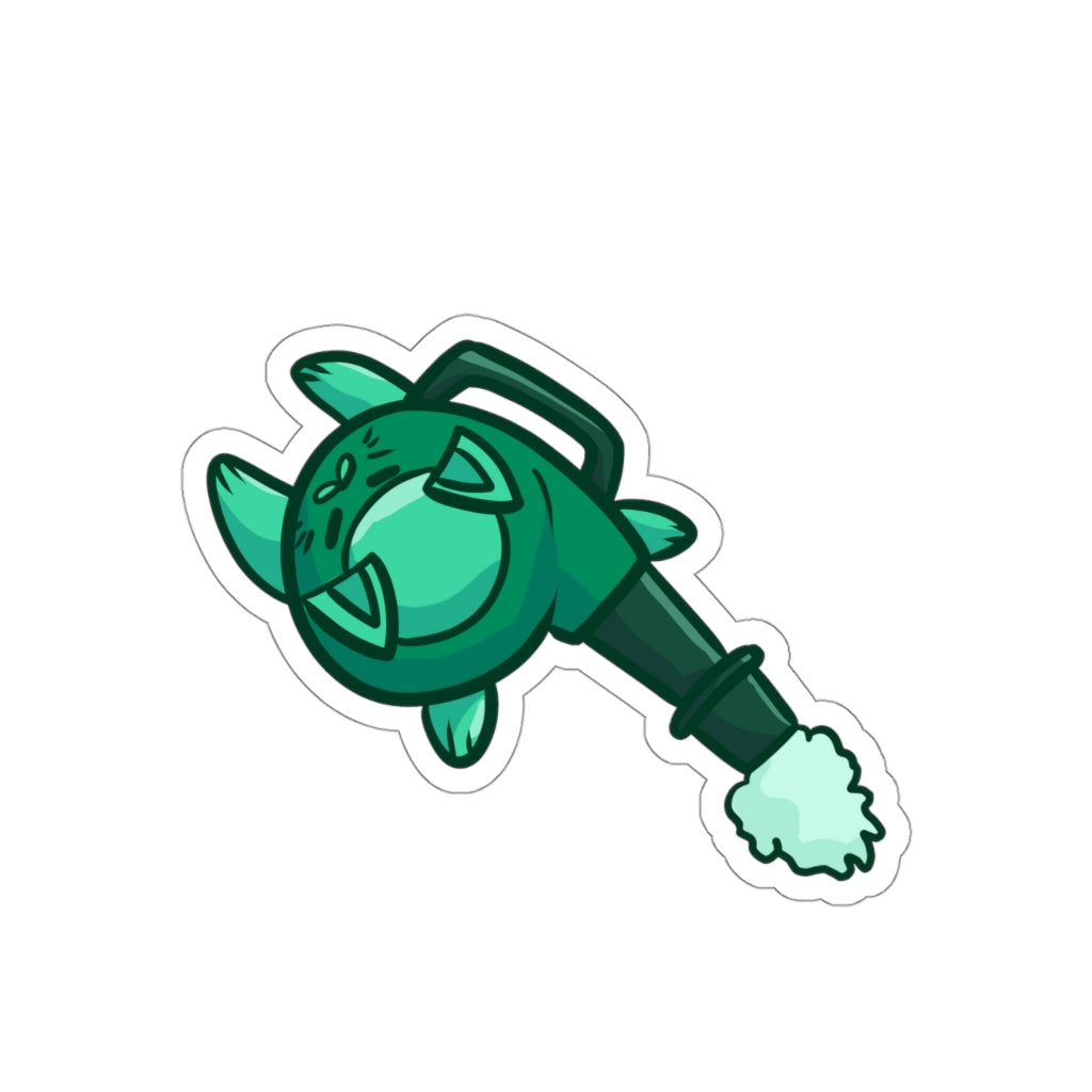 Leaf Blower Cat Die-Cut Sticker