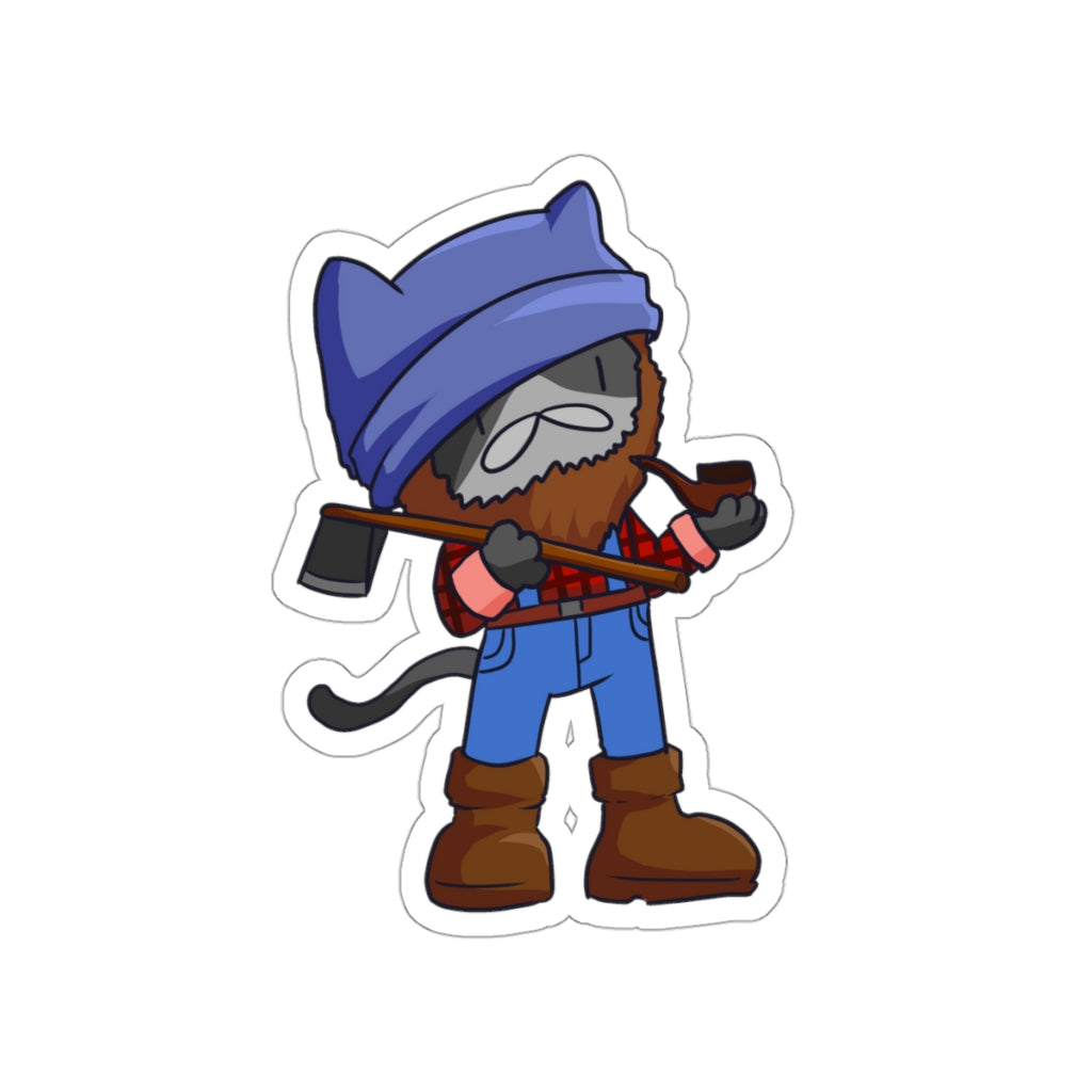 Lumberjack Cat Die-Cut Sticker