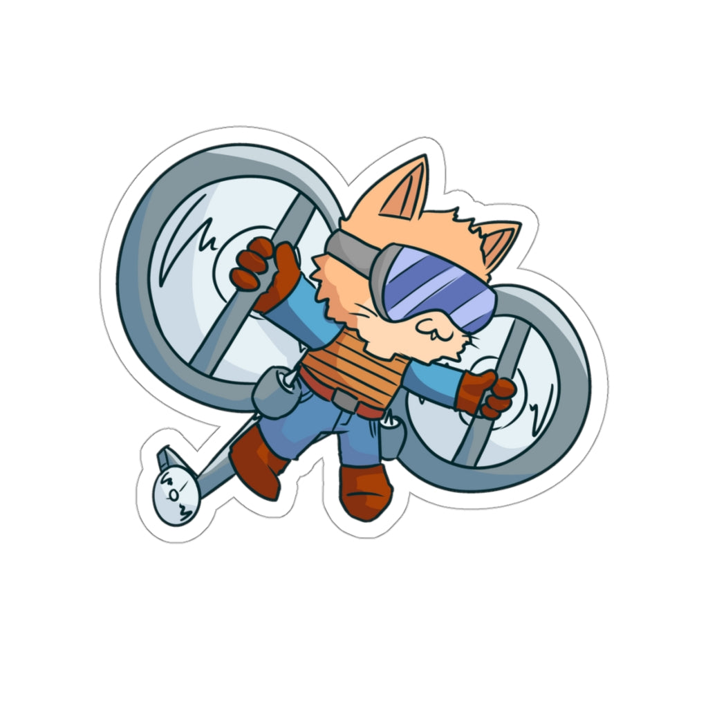 Helicopter Cat Die-Cut Sticker