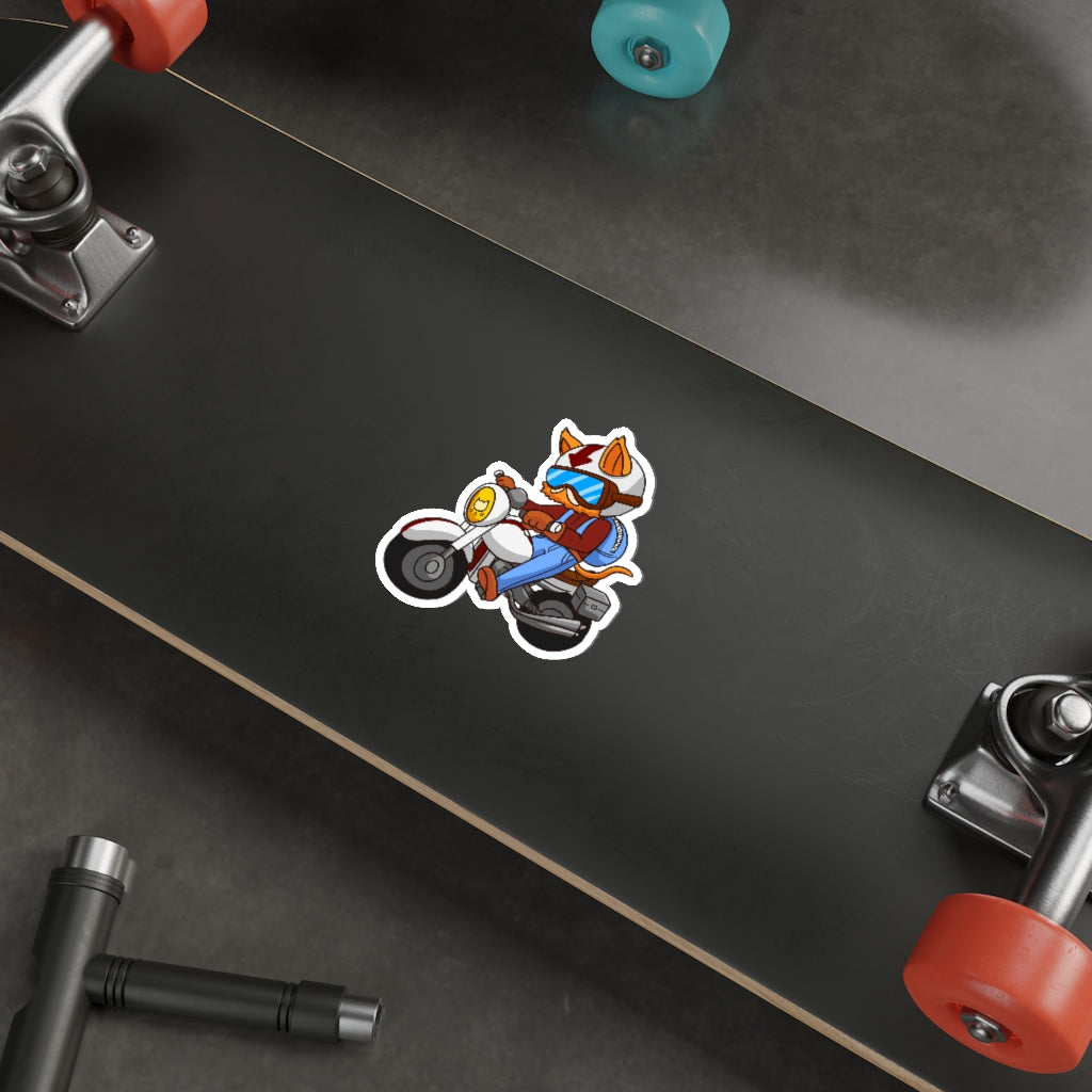Biker Cat Die-Cut Sticker