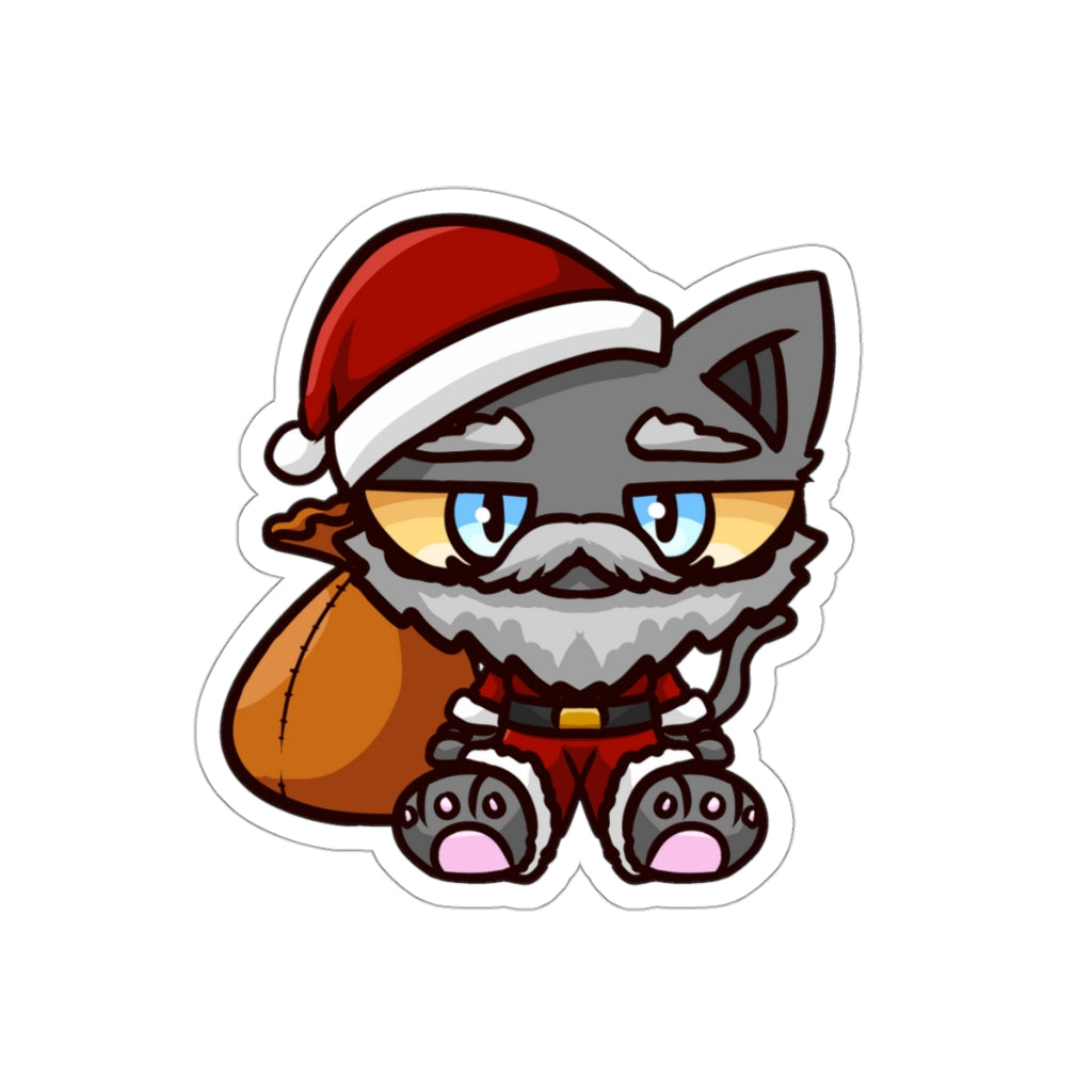 Santa Cat Die-Cut Sticker