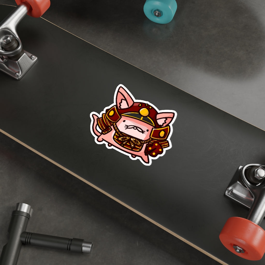 Little Samurai Cat Die-Cut Sticker