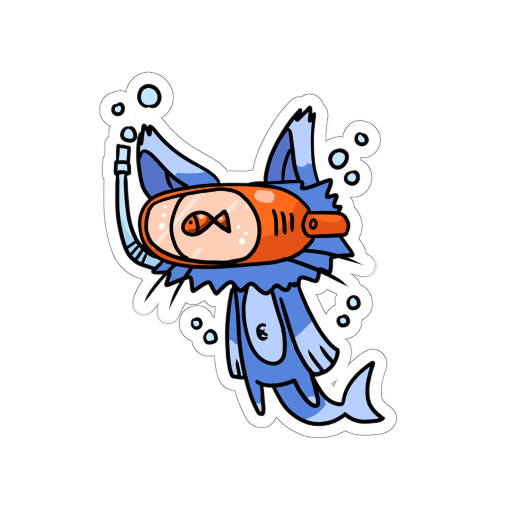 Dolphin Cat Die-Cut Sticker