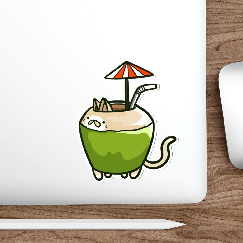 Coconut Cat Die-Cut Sticker
