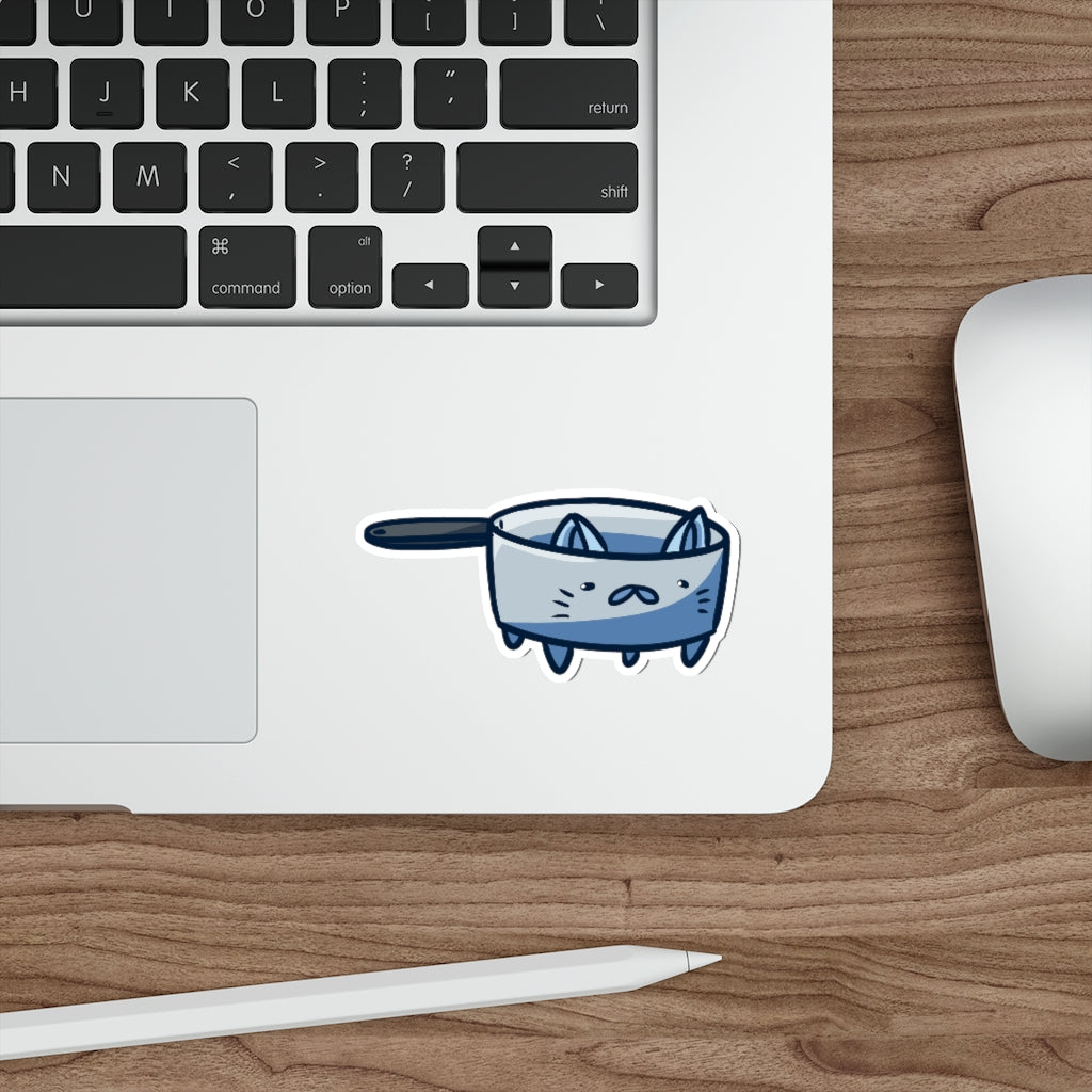 Pot Cat Die-Cut Sticker