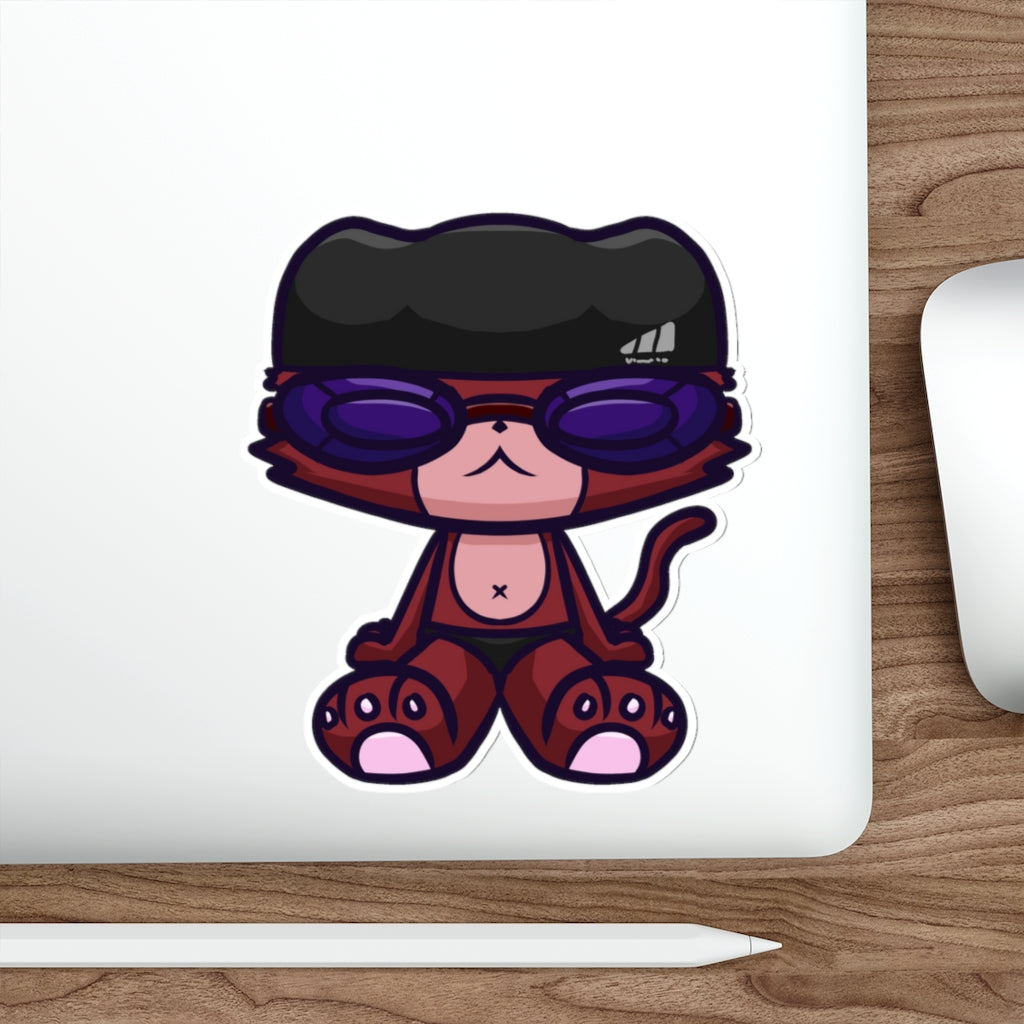 Swimmer Cat Die-Cut Sticker