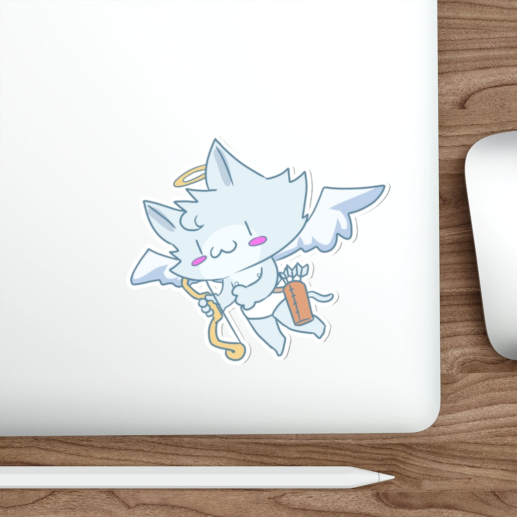 Cupid Cat Die-Cut Sticker