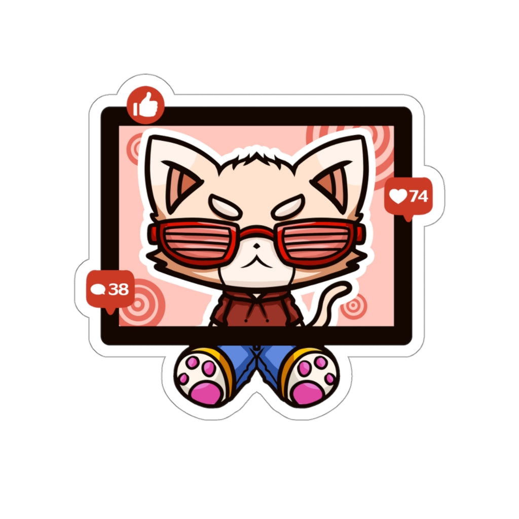 Influencer Cat Die-Cut Sticker