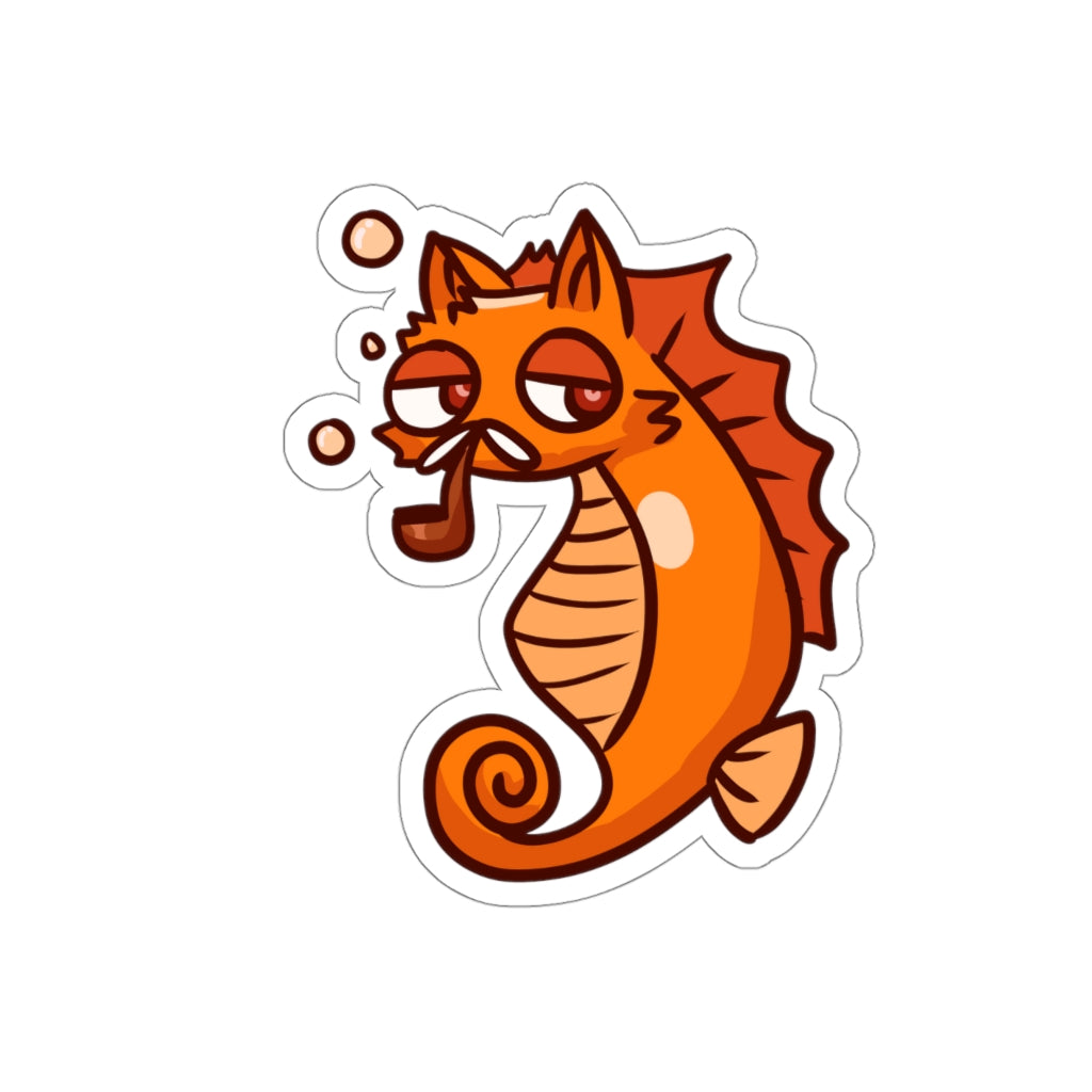 Seahorse Cat Die-Cut Sticker