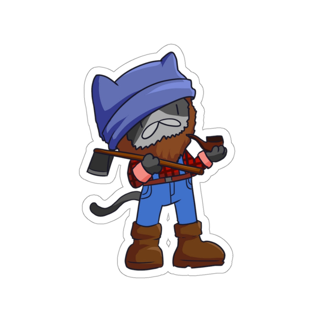 Lumberjack Cat Die-Cut Sticker