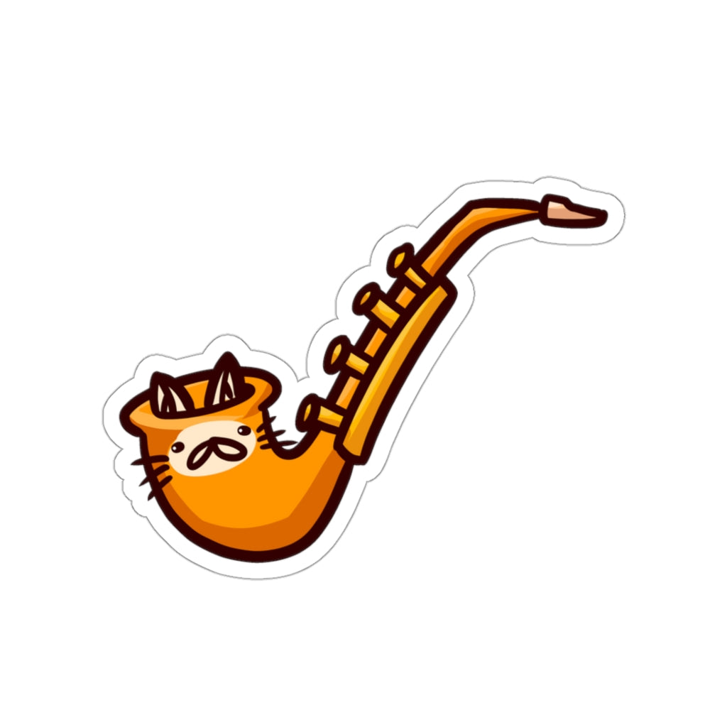Saxophone Cat Die-Cut Sticker
