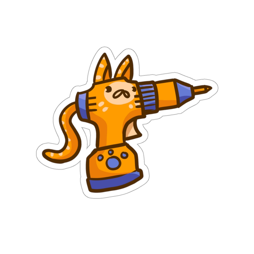 Drill Cat Die-Cut Sticker