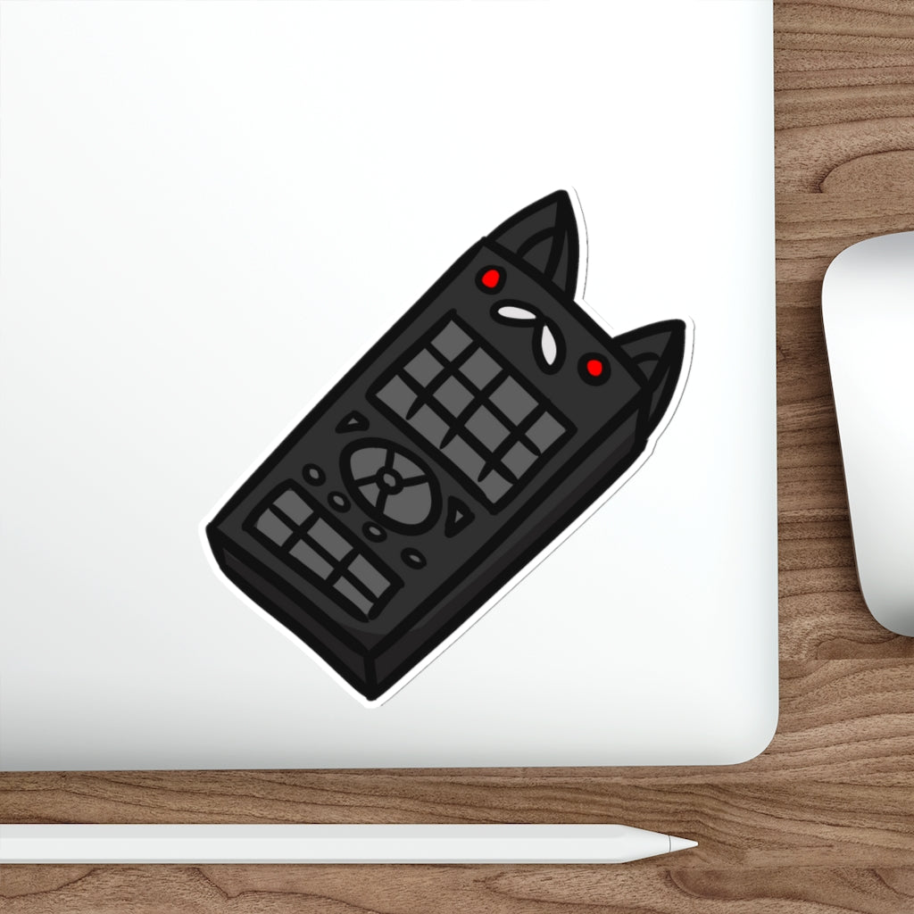 Remote Cat Die-Cut Sticker