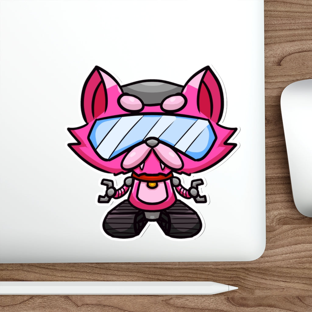 Treaded Robot Cat Die-Cut Sticker