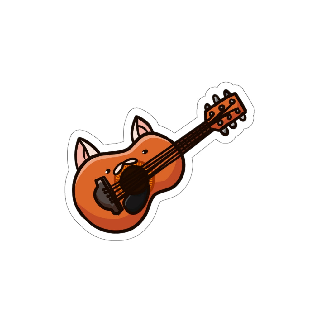 Guitar Cat Die-Cut Sticker
