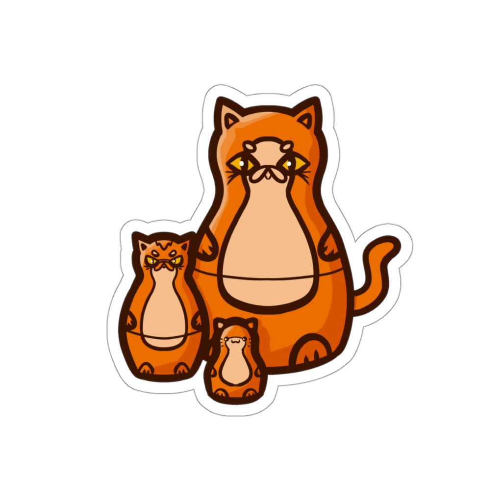 Nesting Doll Cats Die-Cut Sticker