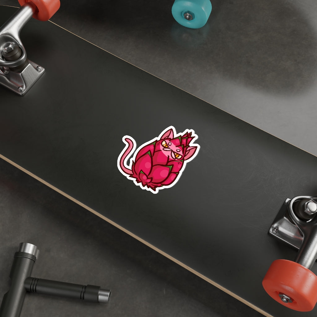 Dragon Fruit Cat Die-Cut Sticker