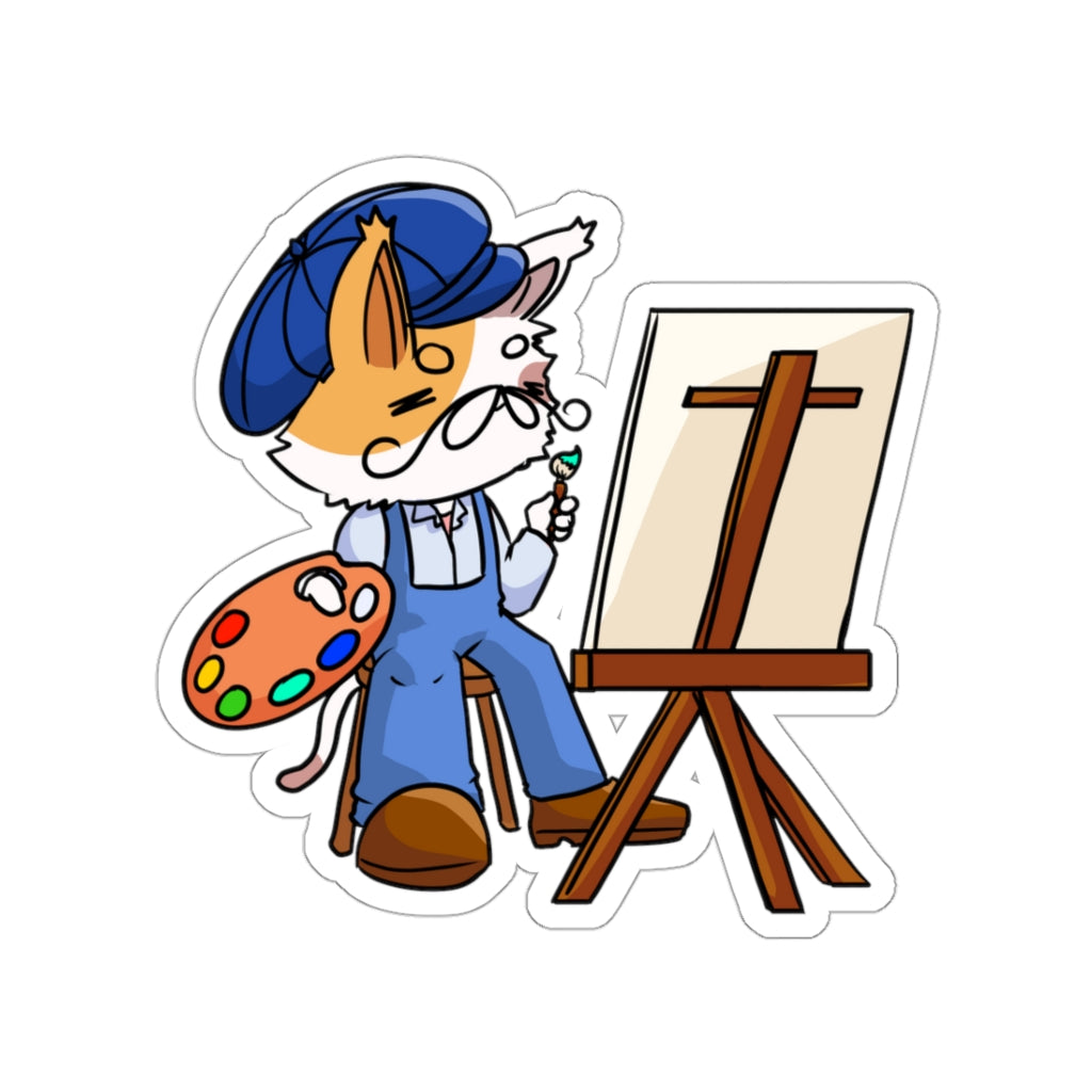 Artist Cat Die-Cut Sticker