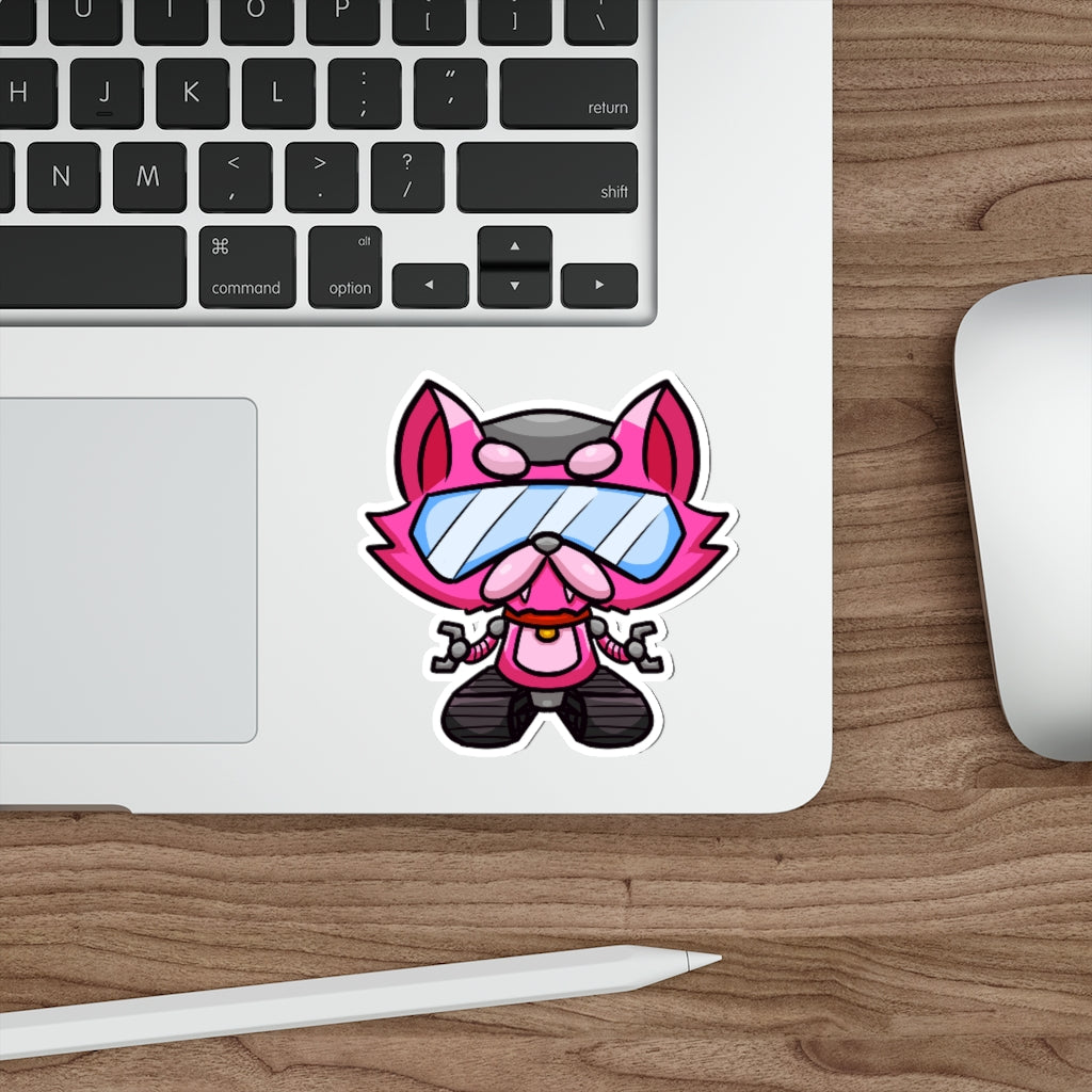 Treaded Robot Cat Die-Cut Sticker