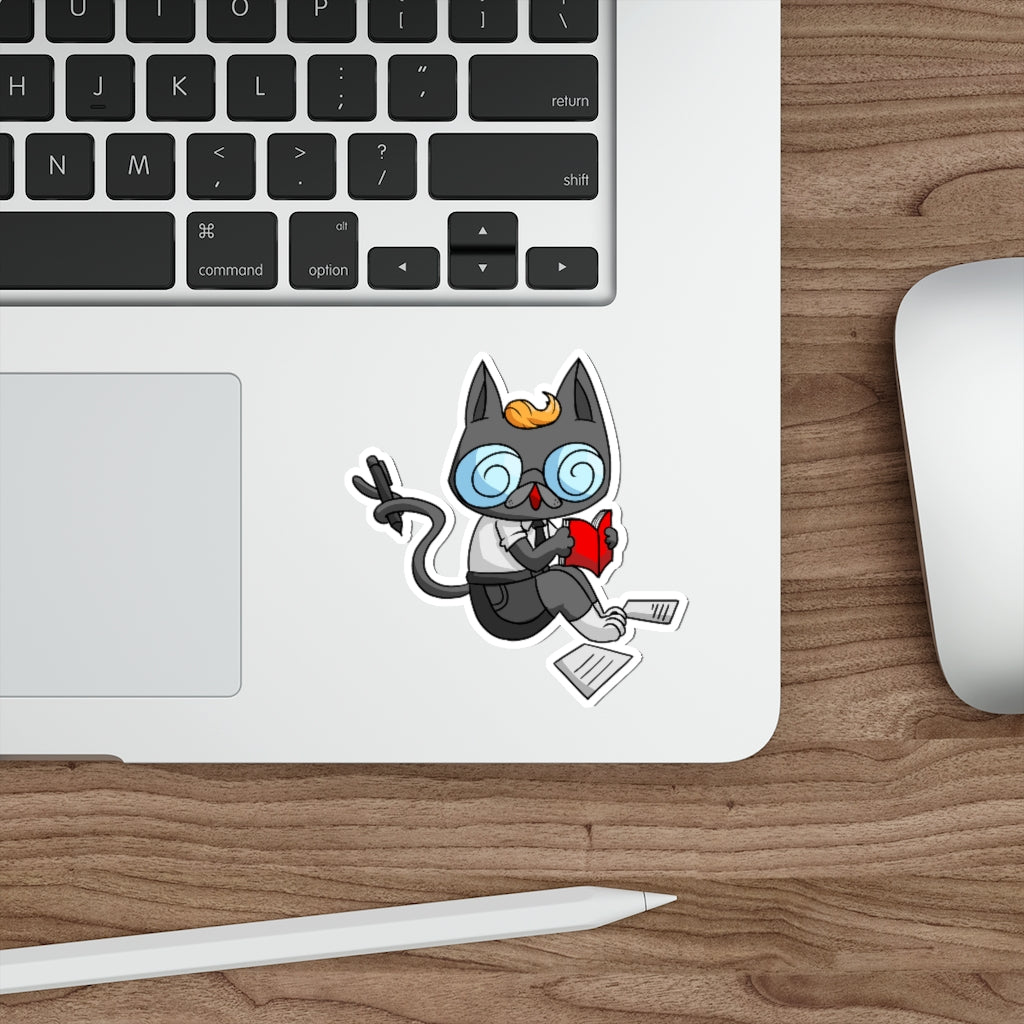 Academic Cat Die-Cut Sticker