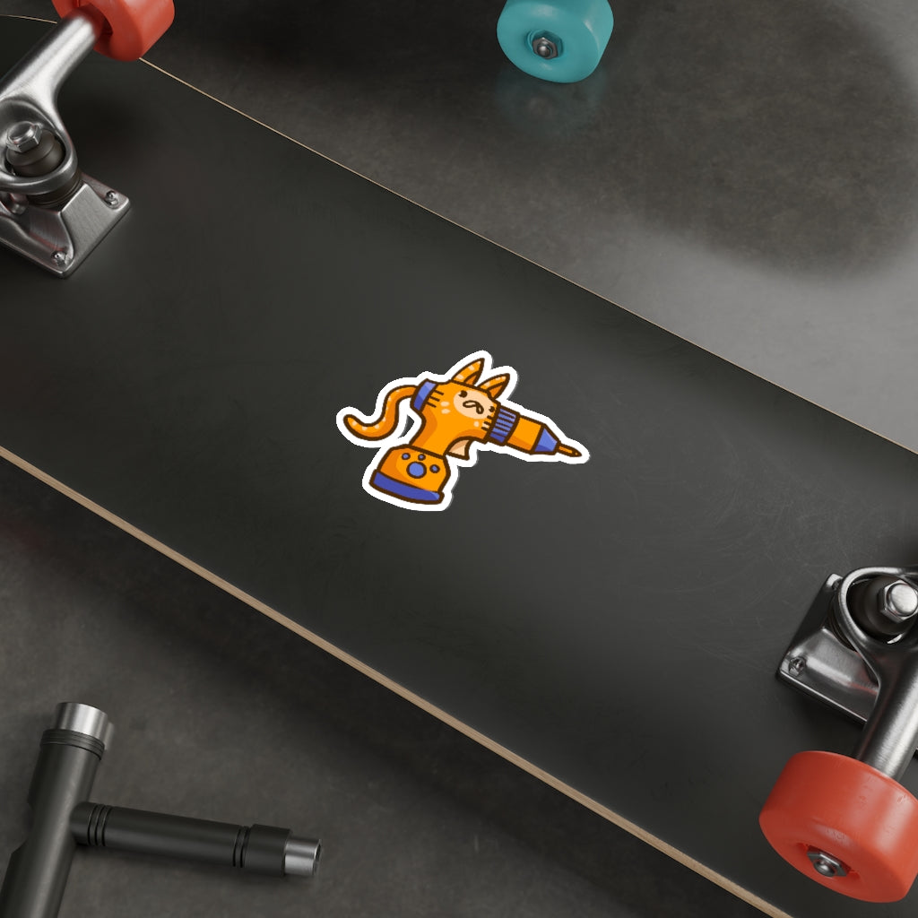 Drill Cat Die-Cut Sticker