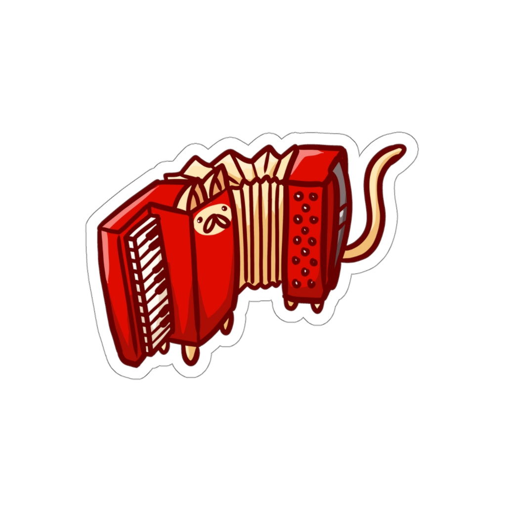 Accordion Cat Die-Cut Sticker