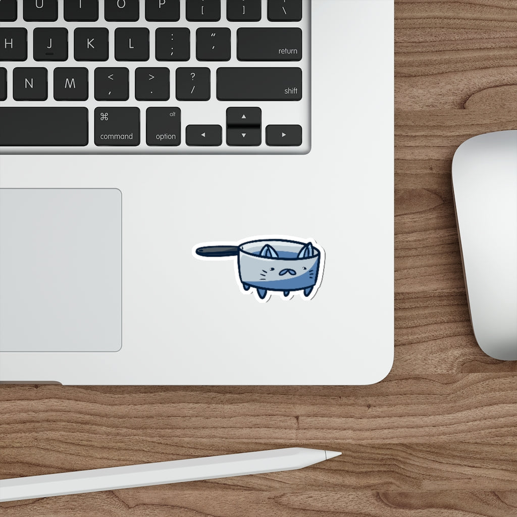 Pot Cat Die-Cut Sticker
