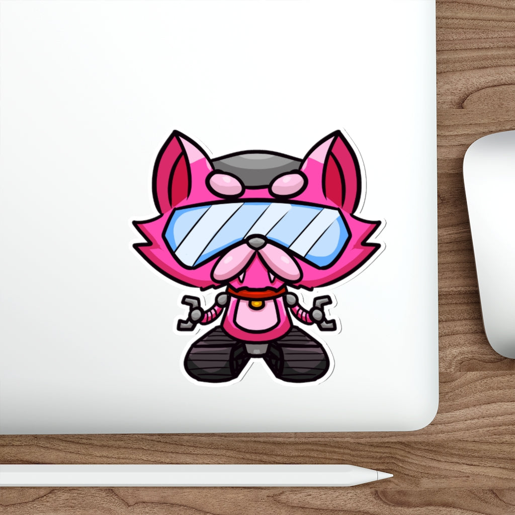 Treaded Robot Cat Die-Cut Sticker