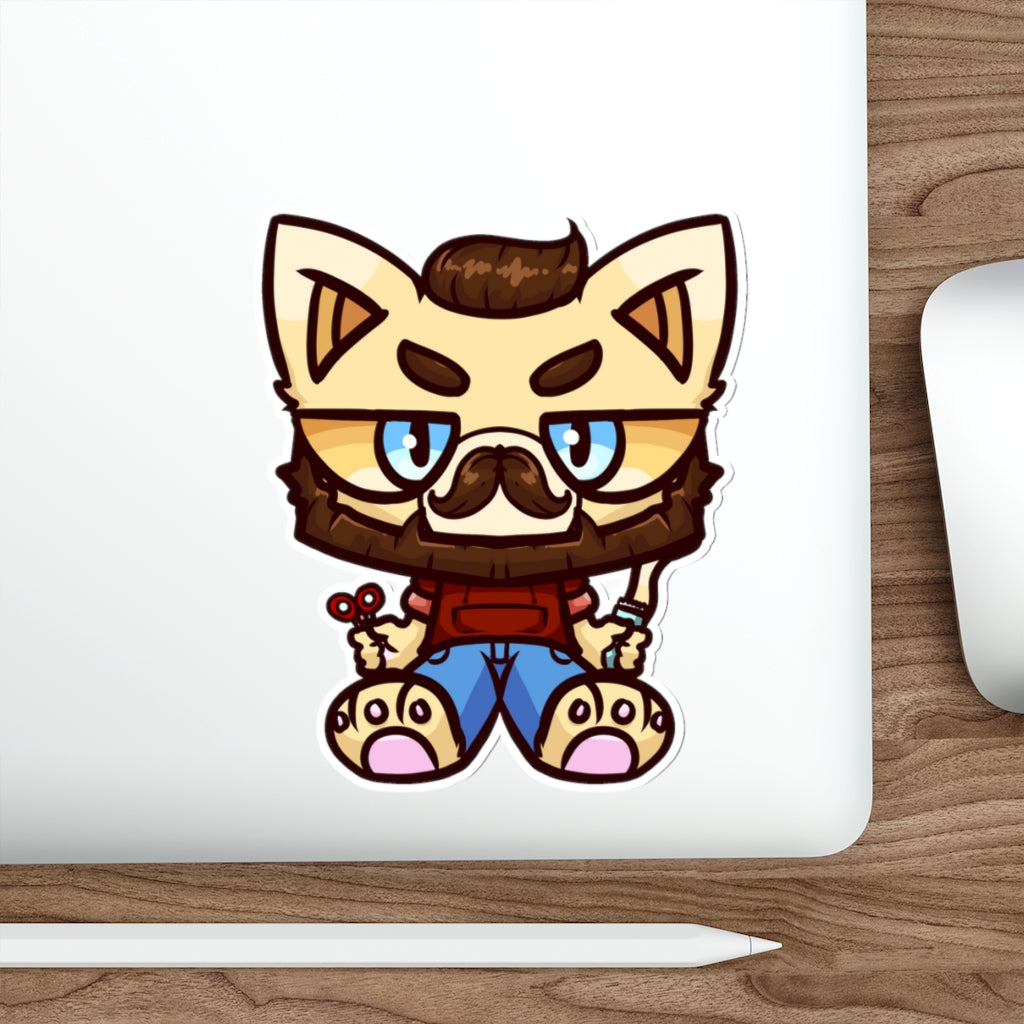 Barber Cat Die-Cut Sticker