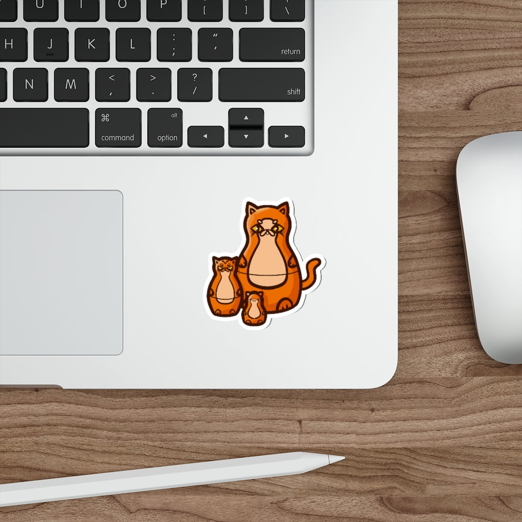 Nesting Doll Cats Die-Cut Sticker