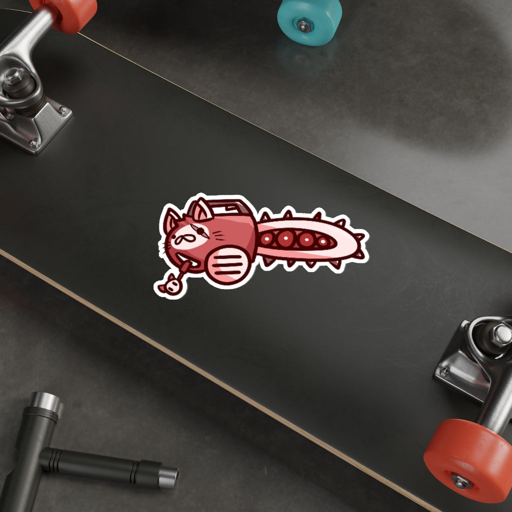 Chainsaw Cat Die-Cut Sticker