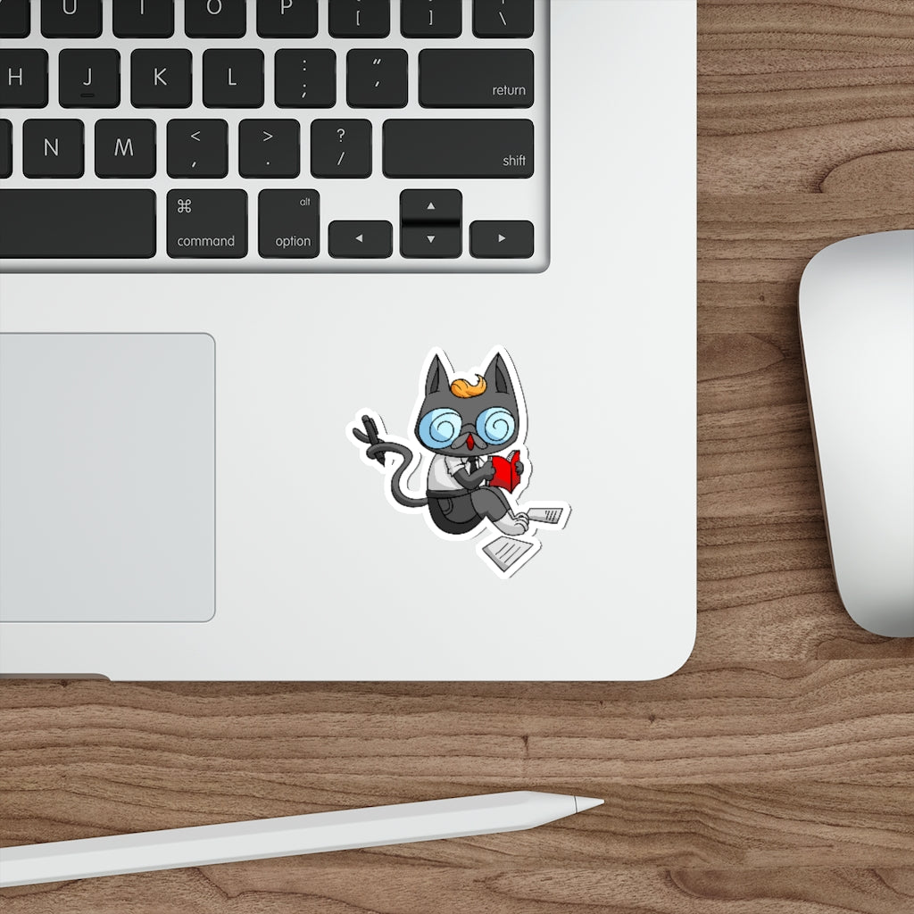 Academic Cat Die-Cut Sticker