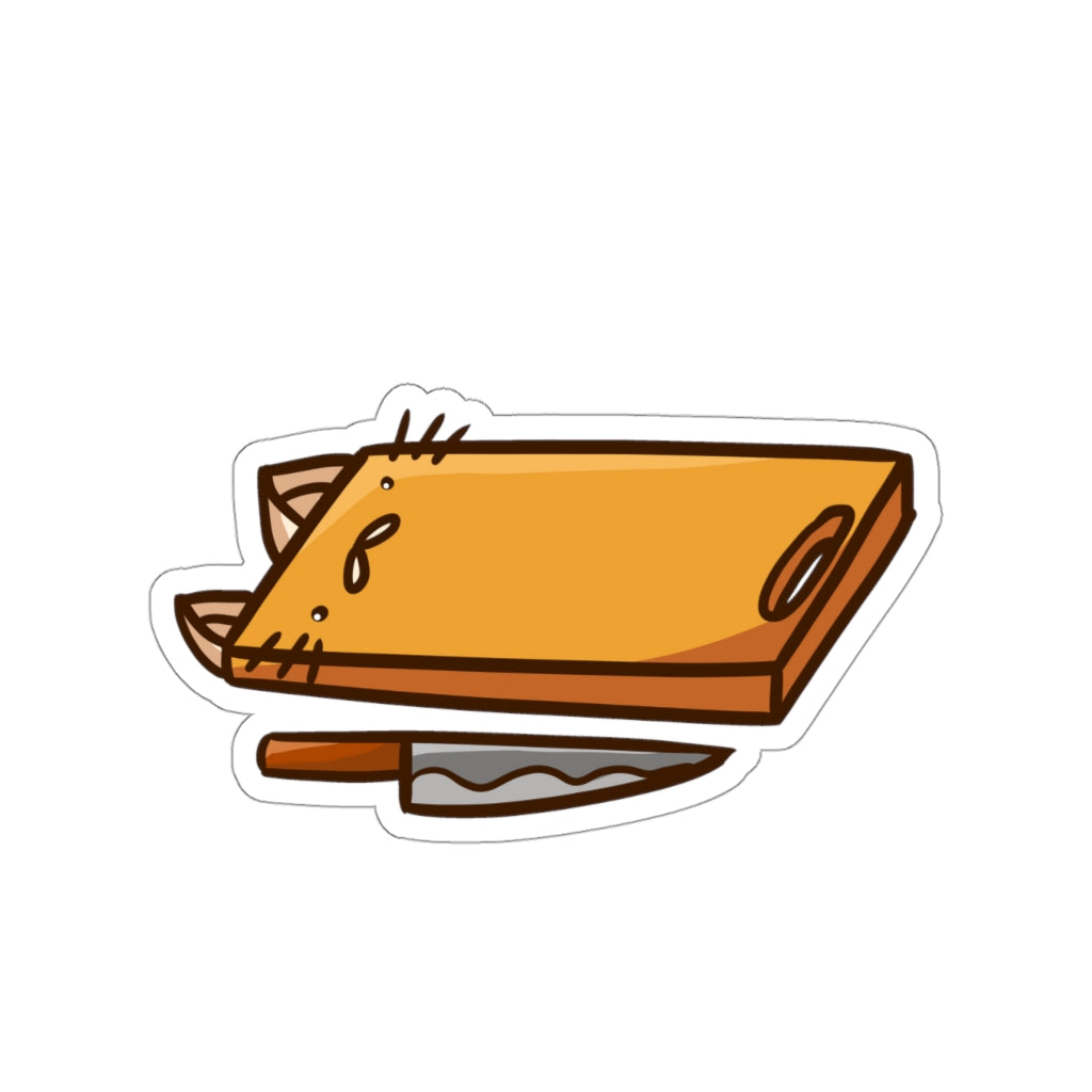 Cutting Board Cat Die-Cut Sticker