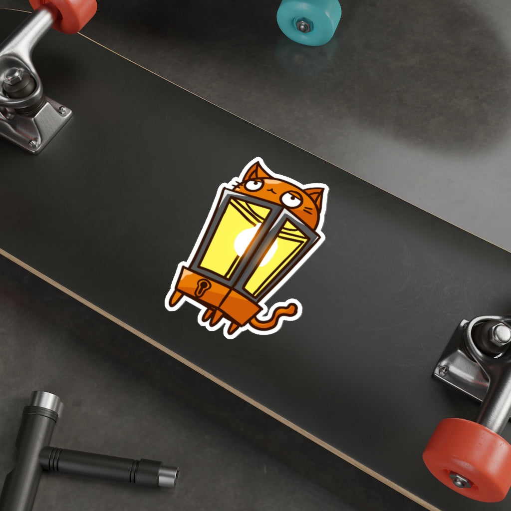 Lamp Cat Die-Cut Sticker