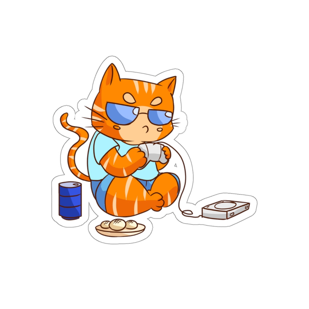 Gamer Cat Die-Cut Sticker
