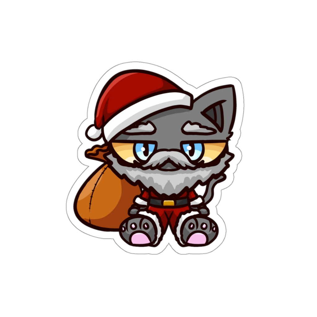 Santa Cat Die-Cut Sticker
