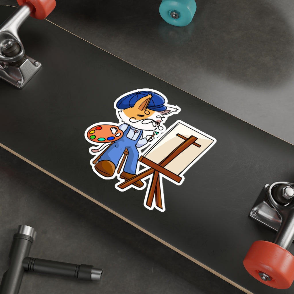 Artist Cat Die-Cut Sticker