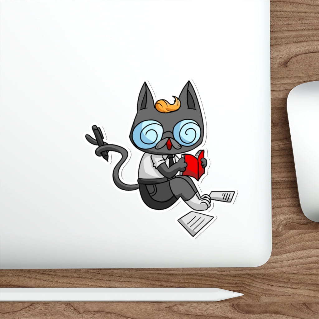 Academic Cat Die-Cut Sticker